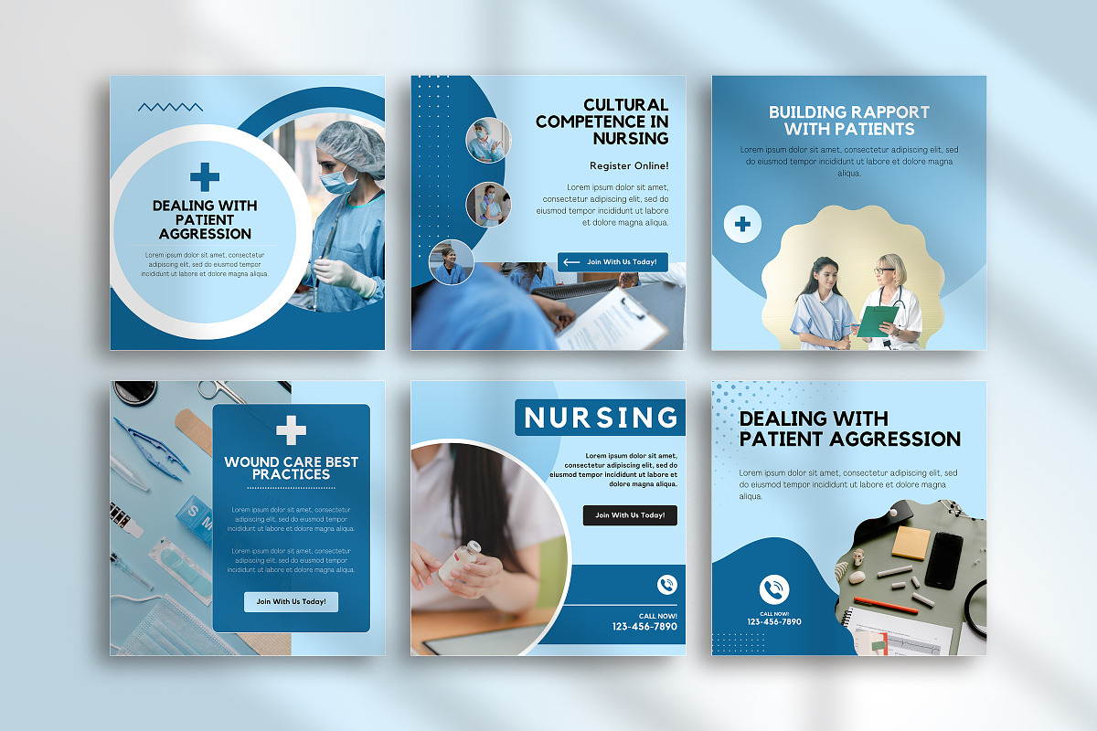 Nurse Instagram Canva Post Templates, a Social Media Template by Snapybiz (Photo 5 of 10)