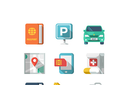 Traveling and transport Flat icons preview 2
