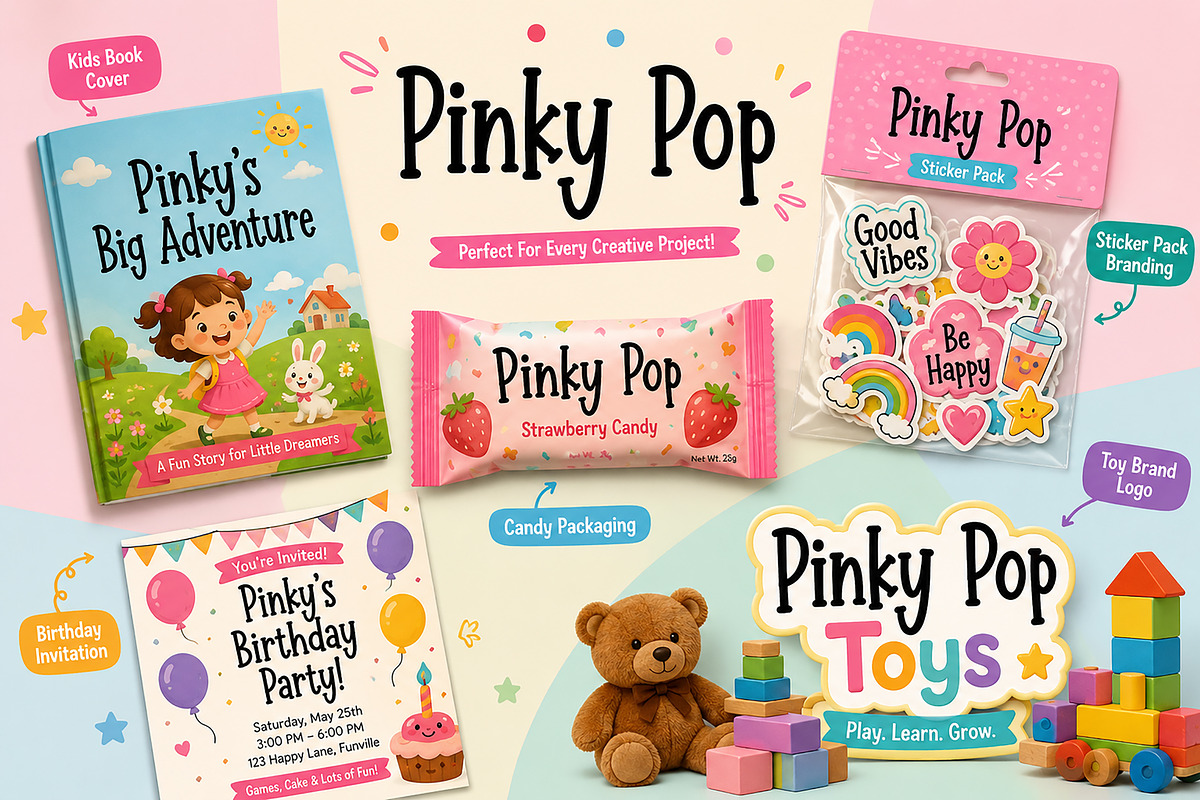 Pinky Pop, a Handwritten Font by Wow Magic (Photo 4 of 4)