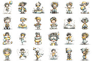 Whimsical Summer Kids Clipart, an Illustration by designcity5 (Thumbnail 2 of 5)