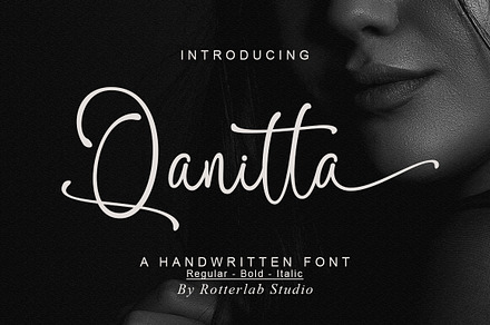 Qanitta, a Script Font by Rotterlab Studio