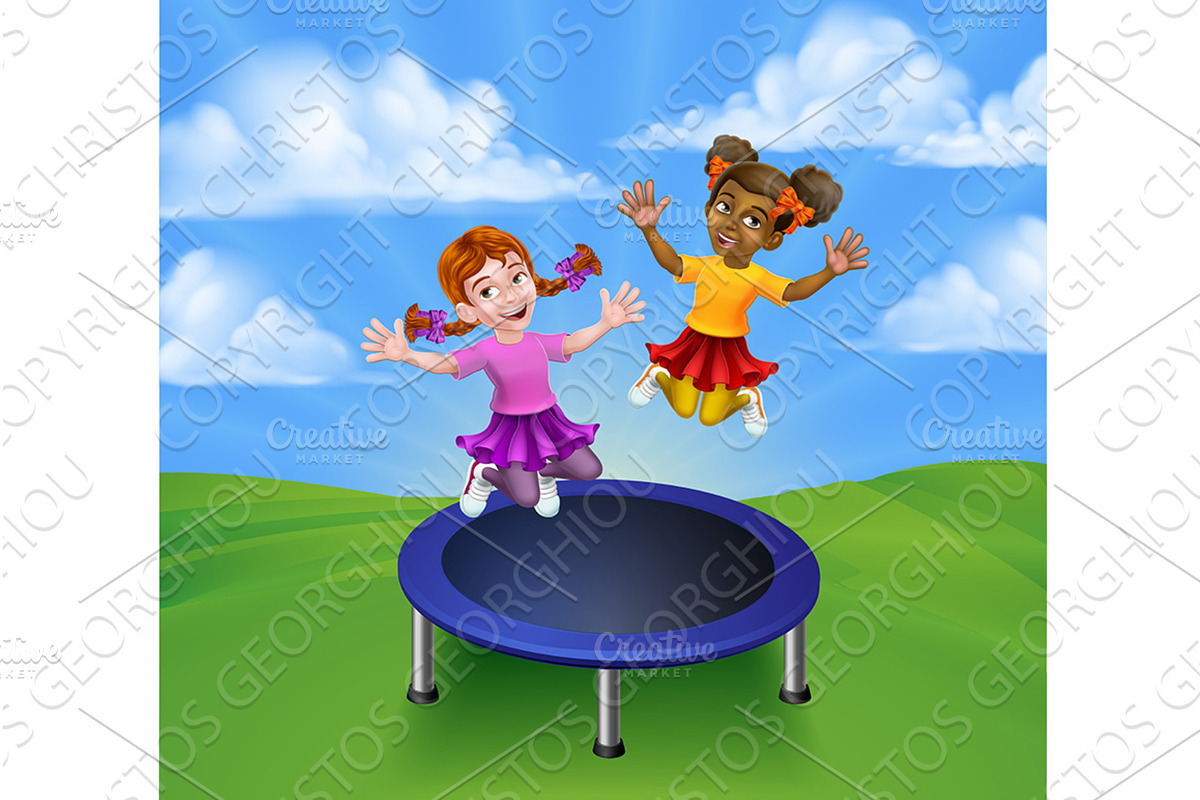 Kids Jumping On A Round Cartoon, an Education Illustration by Christos Georghiou