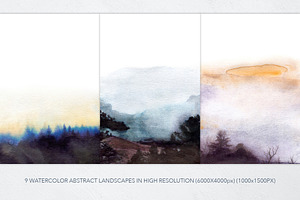 Foggy Woodland Watercolors Set