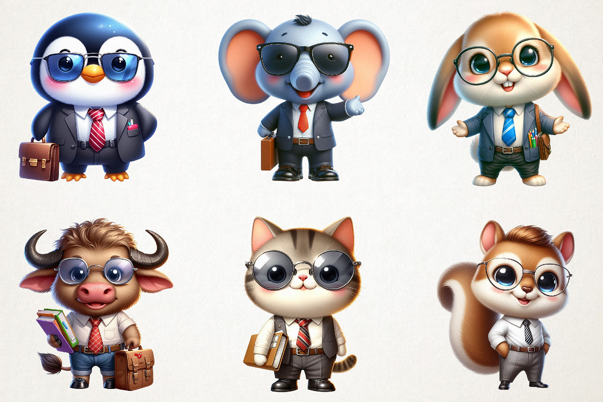 Back to school animals teacher PNG, an Animal Illustration by RobertsArt (Photo 7 of 7)