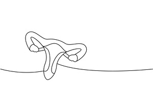 Reproductive system one line, an Object Illustration by GraphiShop
