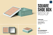 Square Shoe Box Mockup - 8 views, a Cups & Container Mockup by Illusiongraphic (Thumbnail 1 of 20)