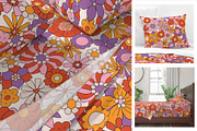 Retro Floral Patterns Collection, a Pattern Graphic by Viaireshop (Thumbnail 3 of 5)