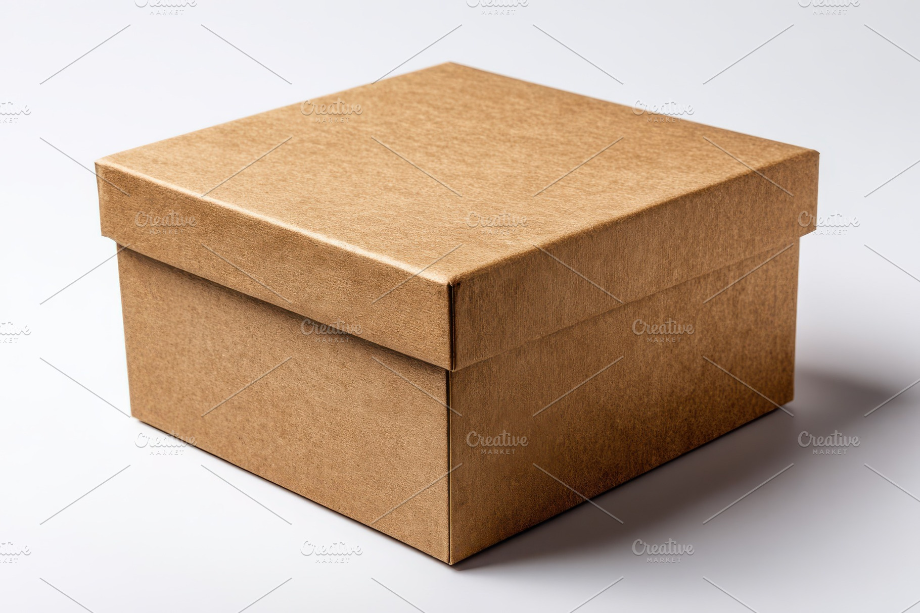 Brown Cardboard Gift Box on White Ba, a Background Photo by Pixeness Studio
