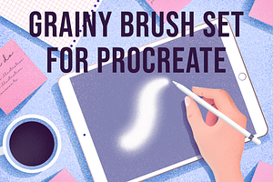 Grainy Brush Set For Procreate, a Brush Add-On by purple_swarm
