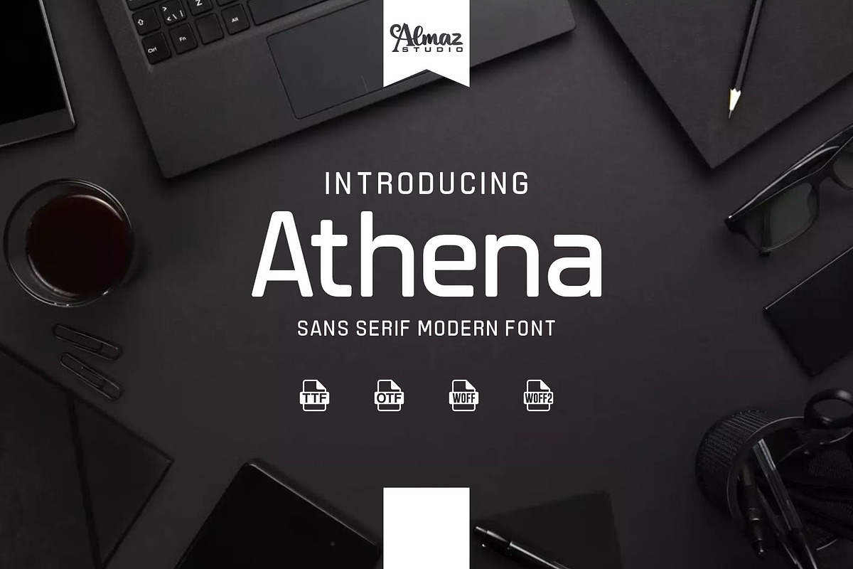 Athena, a Sans Serif Font by almazstudio (Photo 1 of 9)