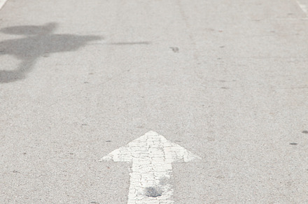 Directional arrow on the road stock photo containing road and arrow, a Transportation Photo by a454