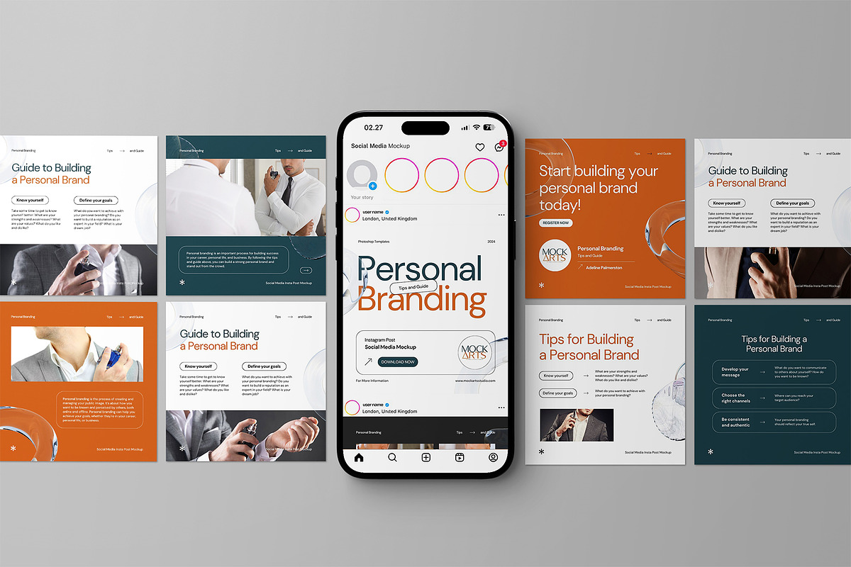 Instagram Set Mockup, a Product Mockup by mockarts