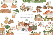 Cozy Hollow Autumn Clipart, an Animal Illustration by Pati Paints (Thumbnail 1 of 9)
