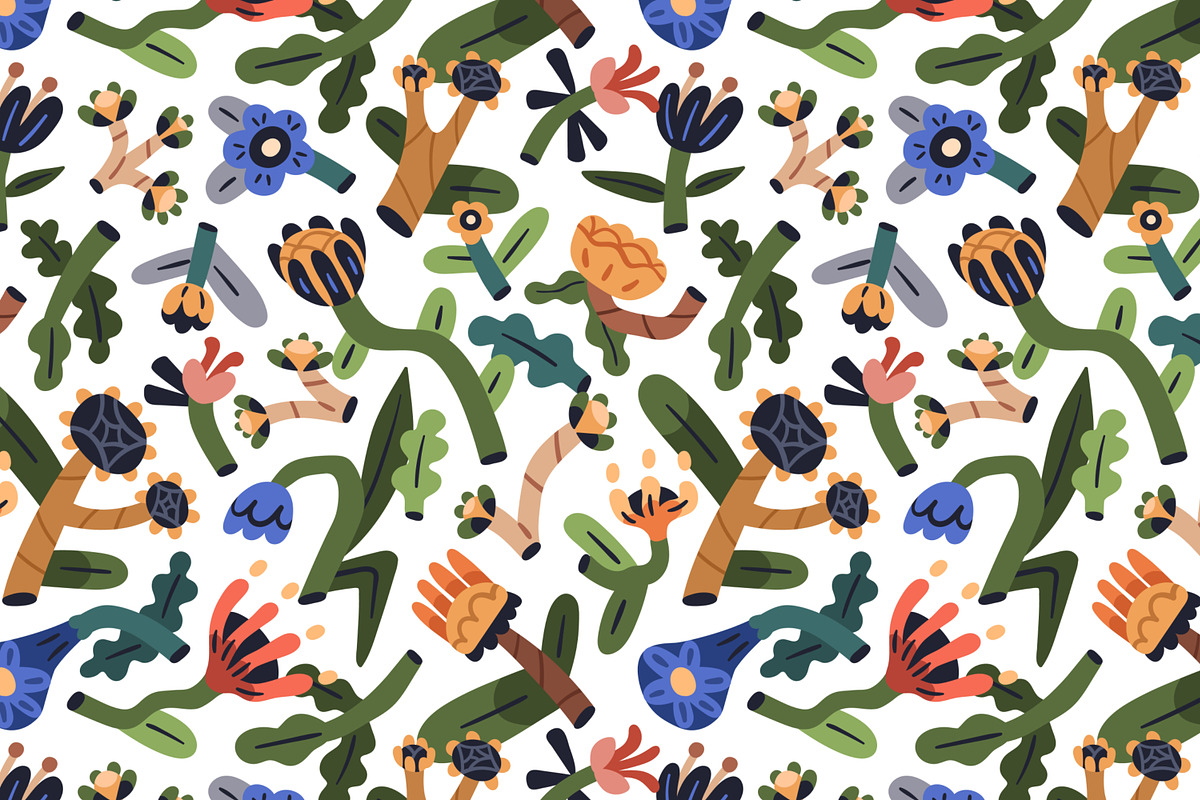 Abstract flowers, seamless patterns, a Pattern Graphic by Good Studio (Photo 5 of 11)