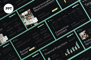 Green Yellow Modern Pitch Deck PPT, a Presentation Template by graphicook