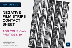 Negative Film Strips Contact Sheet