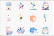 Midnight New Year Magic Clipart, an Illustration by Sublimation Artist (Thumbnail 3 of 6)