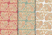 3 Asian paisley seamless patterns, a Pattern Graphic by antalogiya (Thumbnail 1 of 4)