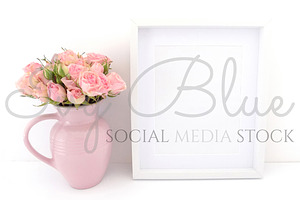 Rocking Rose - Rose Jug Frame Mockup, a Print Template by Ivy Blue