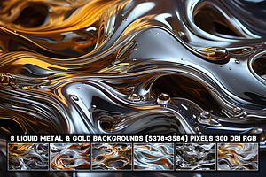 7 Liquid Metal And Gold Backgrounds