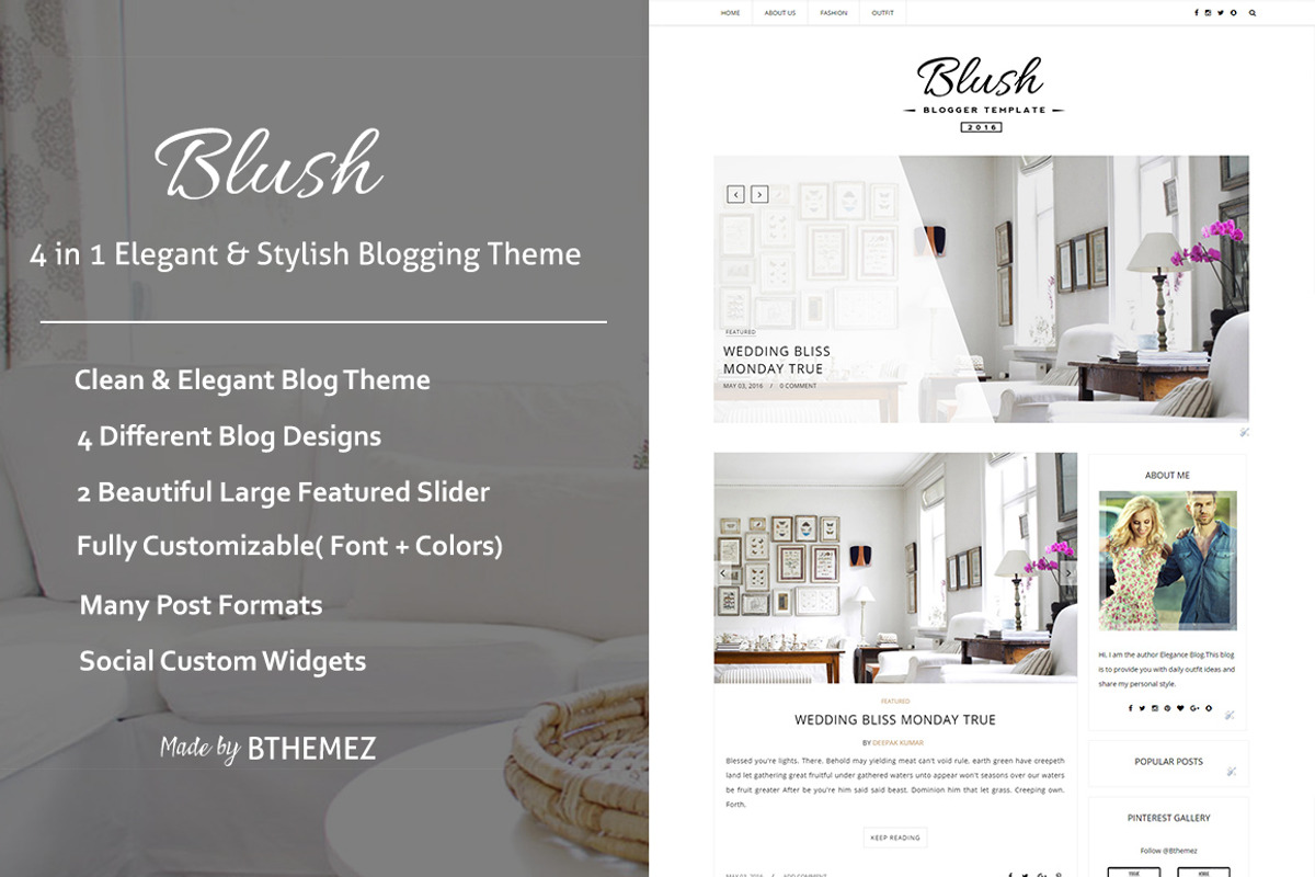 Blush Responsive Blogger Template, a Websites & App Template by bthemez (Photo 3 of 5)