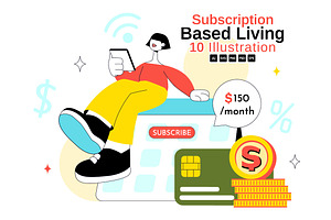 10 Subscription Based Living, a Technology Illustration by denayunebgt