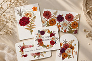 Autumn Blooms Watercolor Flowers, a Seasonal Illustration by DiashaArt (Thumbnail 2 of 11)