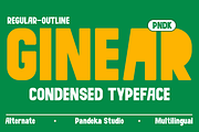 Ginear - Playful Condensed Typeface, a Sans Serif Font by Pandeka Studio (Thumbnail 1 of 8)