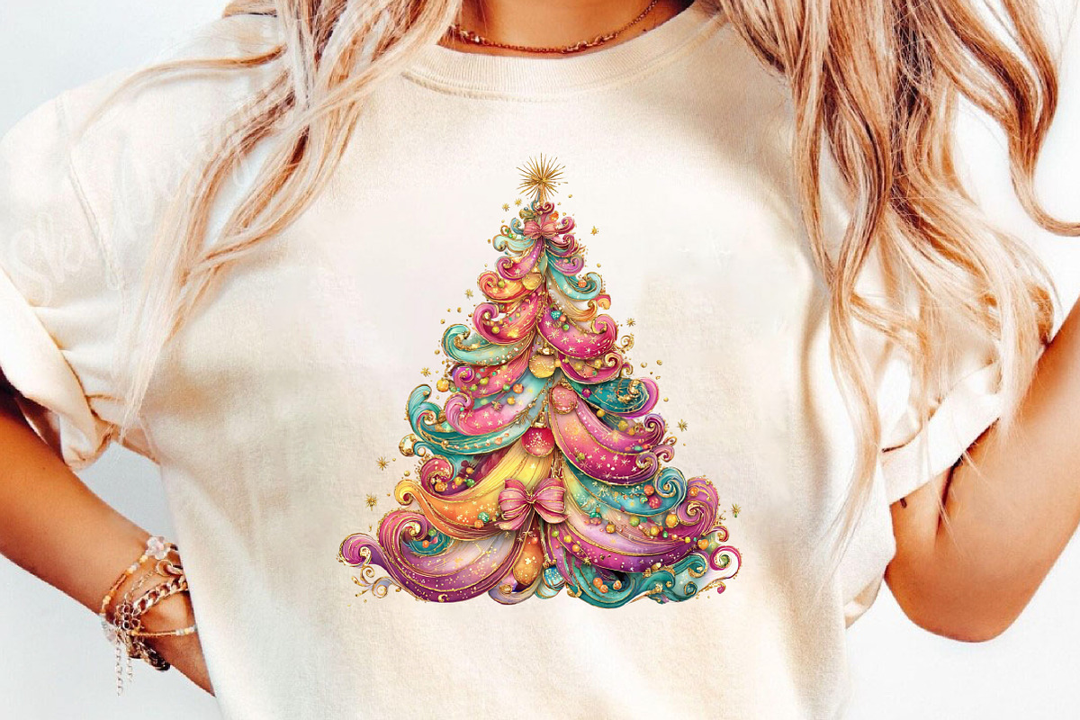 Colorful Christmas Tree Clipart, an Illustration by DreamCafeArt (Photo 7 of 8)