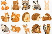 Autumn Woodland Animals Fall Clipart, an Animal Illustration by SugarCloudStudioArt (Thumbnail 3 of 6)