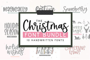 Christmas Font Bundle 10 Fonts