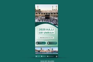 Hajj and umrah travel agency roll up, a Resume Template by graphics city