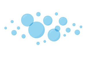 Soft blue transparent bubbles, an Illustration by GraphiShop