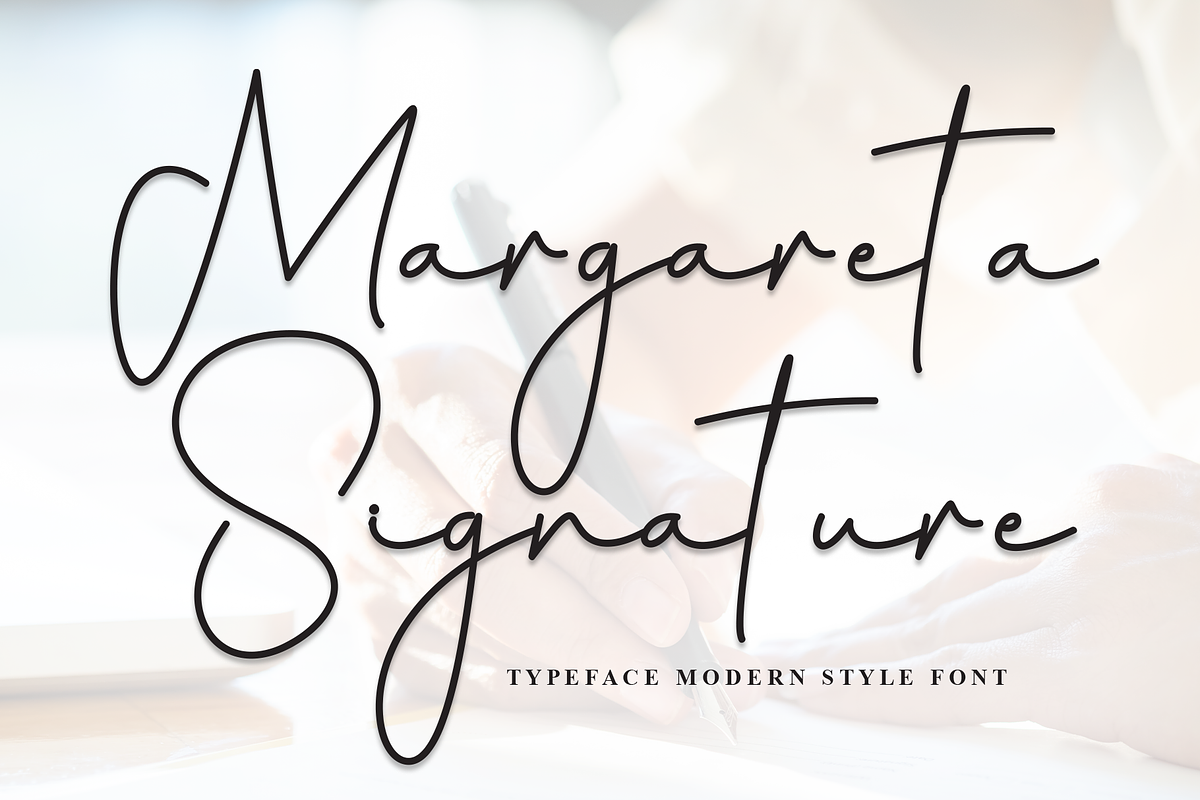Margareta Signature | Script Font, a Handwritten Font by Scratchones (Photo 1 of 8)
