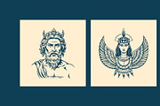 Vintage God Vector Illustration, a Person Illustration by Creative Stall (Thumbnail 8 of 8)