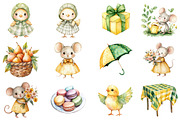 Mouse Watercolor Clipart Bundle, an Illustration by CitraGraphics (Thumbnail 3 of 5)