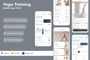 Yoga Training Mobile App UI Kit, an UI Kit Template by Betush
