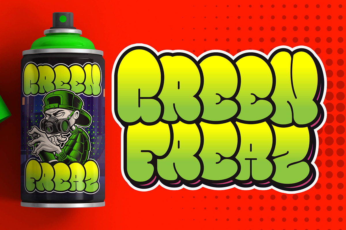 Bomber Throw Graffiti Font, a Font by Blankids Studio (Photo 2 of 6)