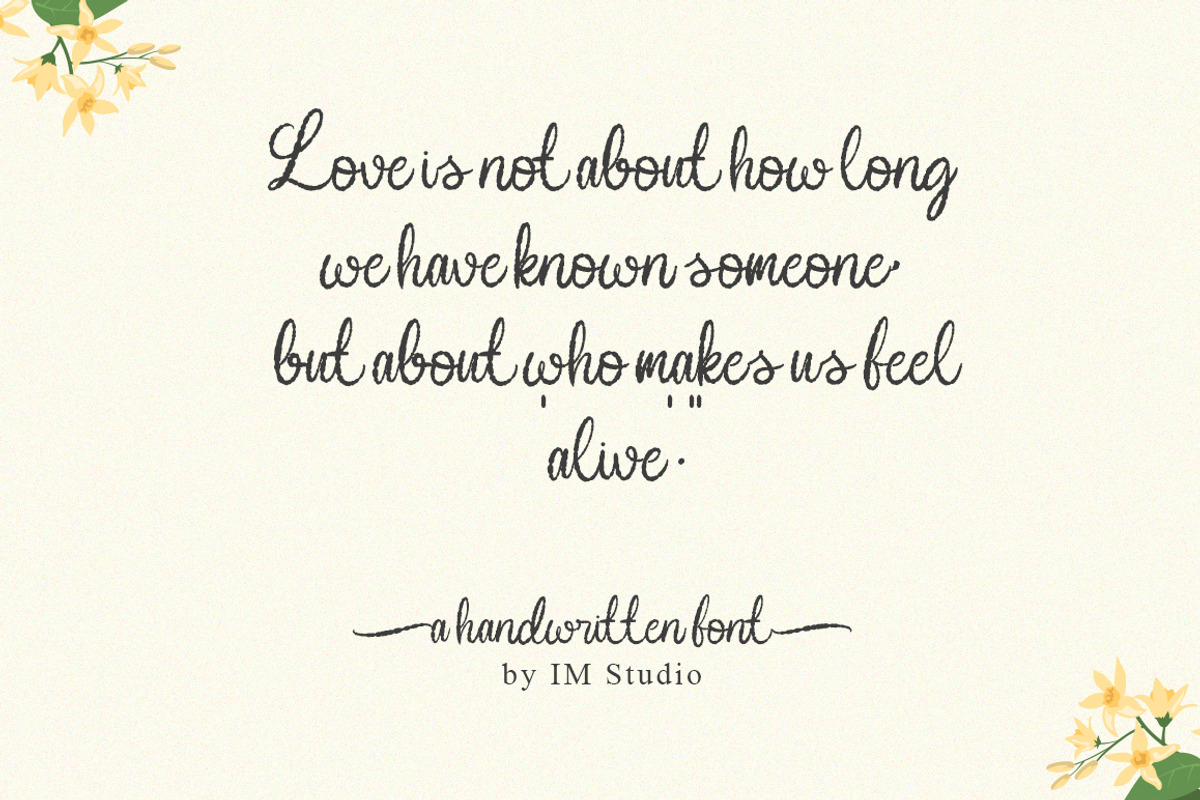Garitha Complitten| 3 Style + Swash, a Script Font by IM Studio (Photo 7 of 10)