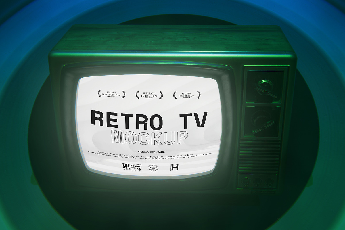 Cosmic Retro TV Screen Mockup, an Advertising Mockup by herutage (Photo 3 of 4)