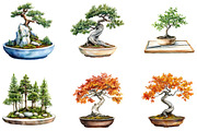 Bonsai Tree Clipart Bundle, a Seasonal Illustration by Designking (Thumbnail 4 of 5)
