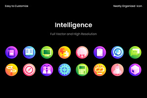 Intelligence Gradient Icon Set, a Duotone Icon by Wencory