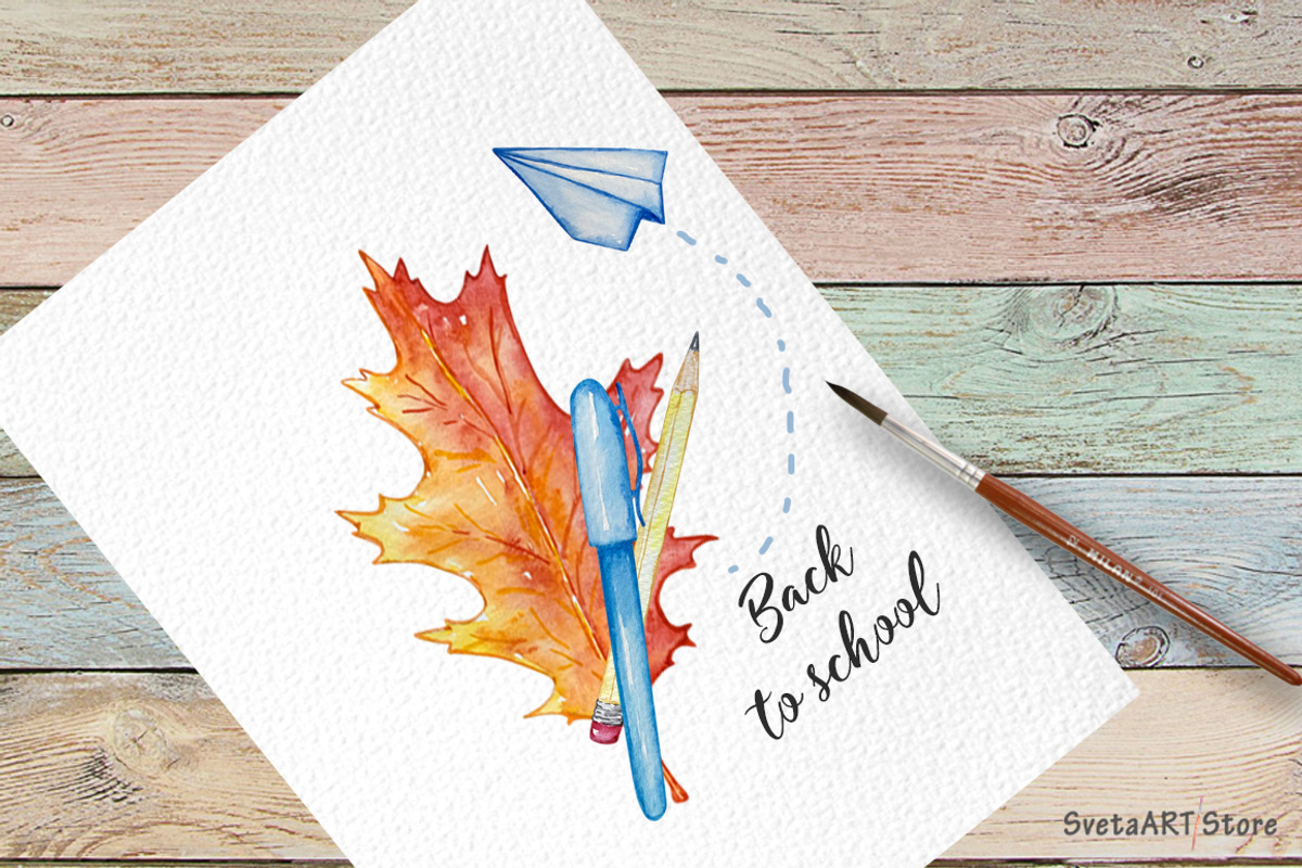 Watercolor School clipart, an Education Illustration by SvetaArtStore (Photo 5 of 8)