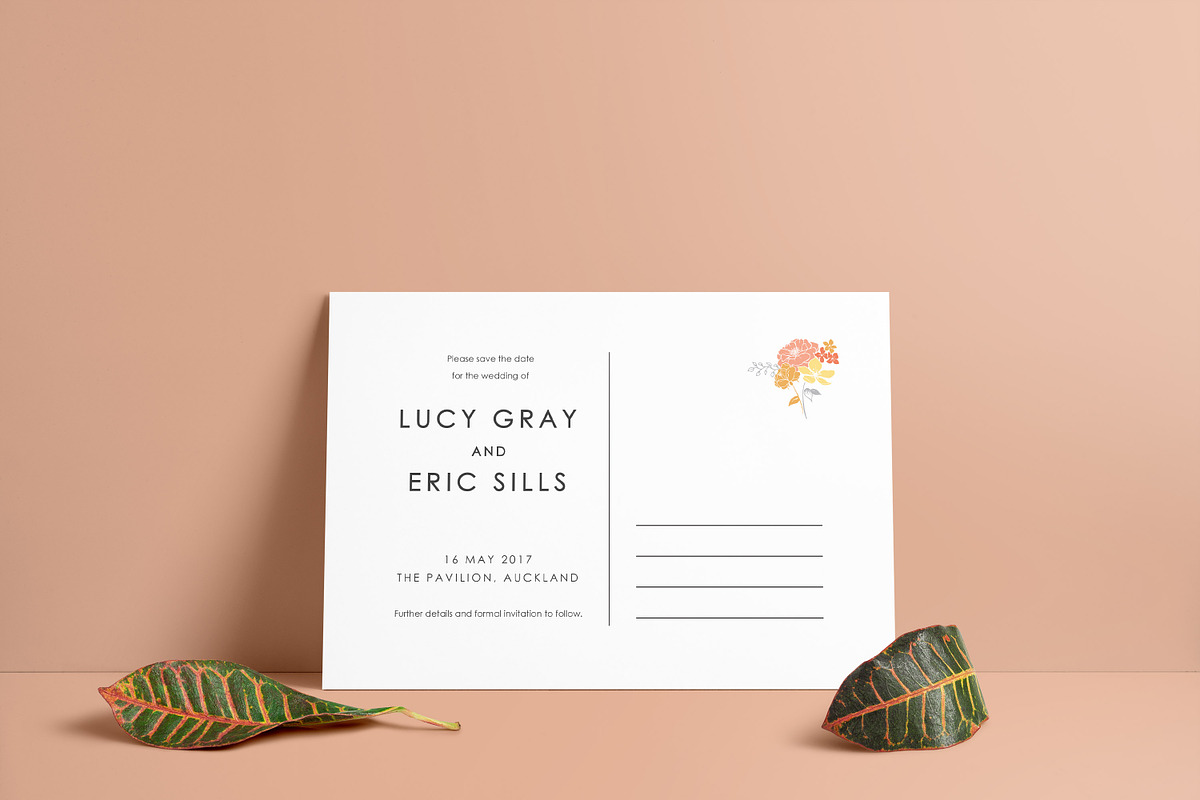 Floral Invitation - Save the Date, an Invitation Template by Interior Mockup Co (Photo 4 of 4)