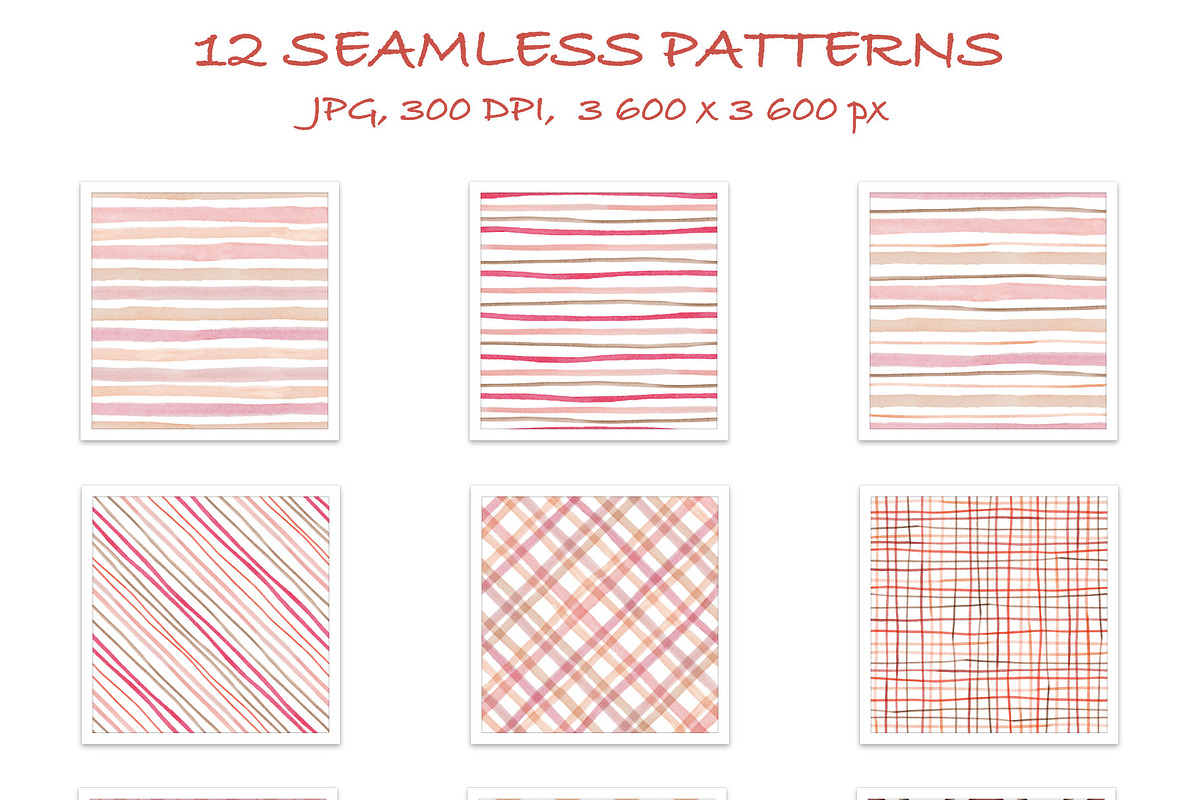 Watercolor lines and stripes, a Pattern Graphic by Wild Rose (Photo 2 of 8)
