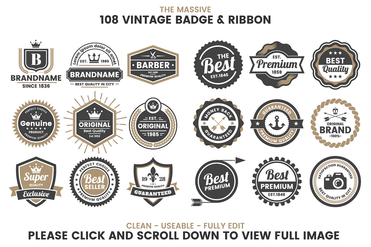1207 Vintage Badge & Objects, a Branding & Logo Template by Toonsteb (Photo 5 of 24)