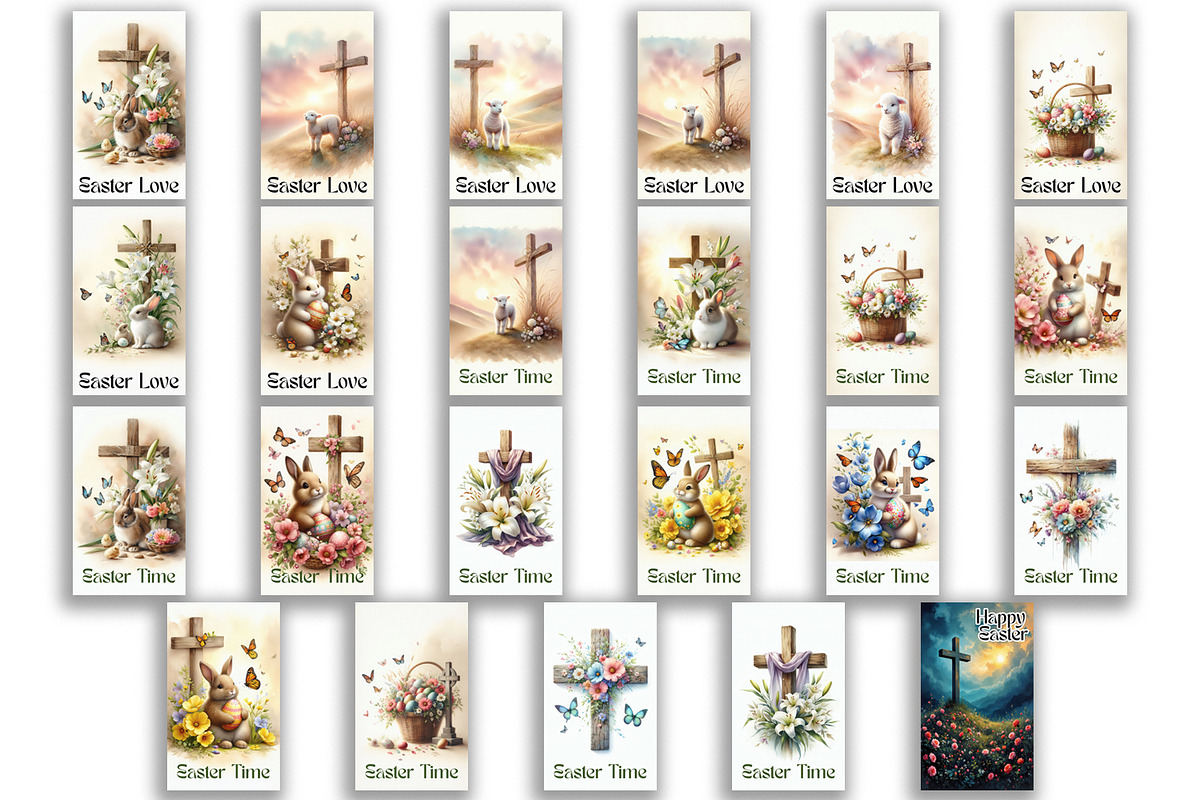 Happy Easter Kitchen Towel BUNDLE, a Seasonal Illustration by ElenazlataArt (Photo 4 of 5)