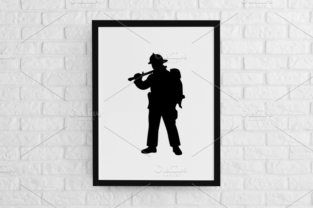 Firefighter Silhouettes SVG, a Work Illustration by newminddesign (Photo 2 of 3)