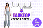 Strapped Top Vector Sketch, an Apparel Mockup by Doroty Dafne Designs (Thumbnail 1 of 7)