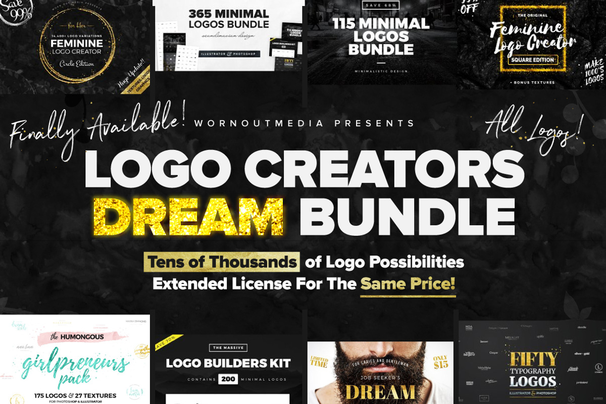 SALE! Logo Creators Dream Bundle, a Branding & Logo Template by Mats-Peter Forss (Photo 1 of 107)